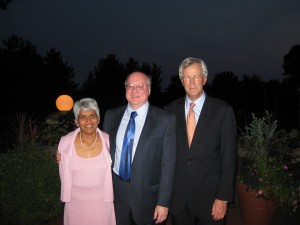 Dr. Meena Rao, Press Director Dr. Bill Regier, President Joe White.