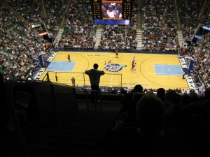 Inside the arena, the Jazz without Deron.