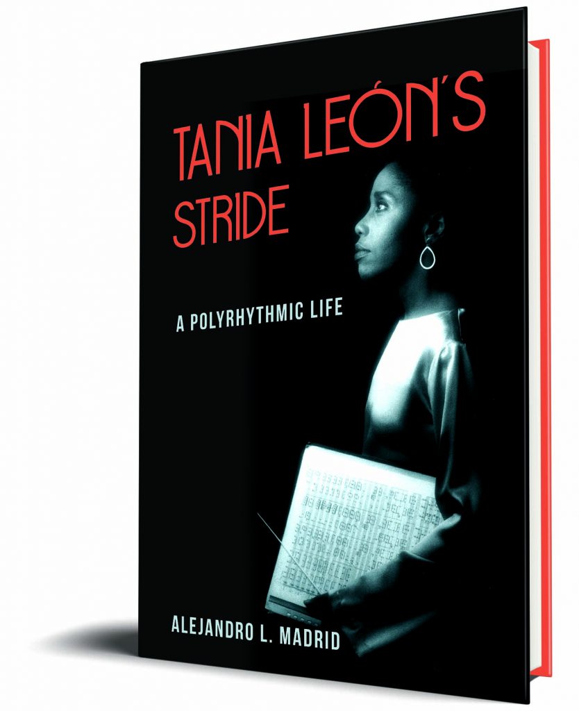 This book cover shows a profile photo of Tania Leon against a black background.
