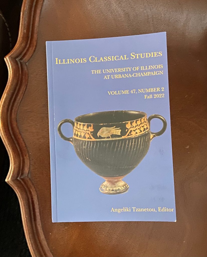 Cover of Illinois Classical Studies, Volume 47, Issue 2, Fall 2022
Kantharos Cup, photo courtesy of The Spurlock Museum, The University of Illinois at Urbana-Champaign.