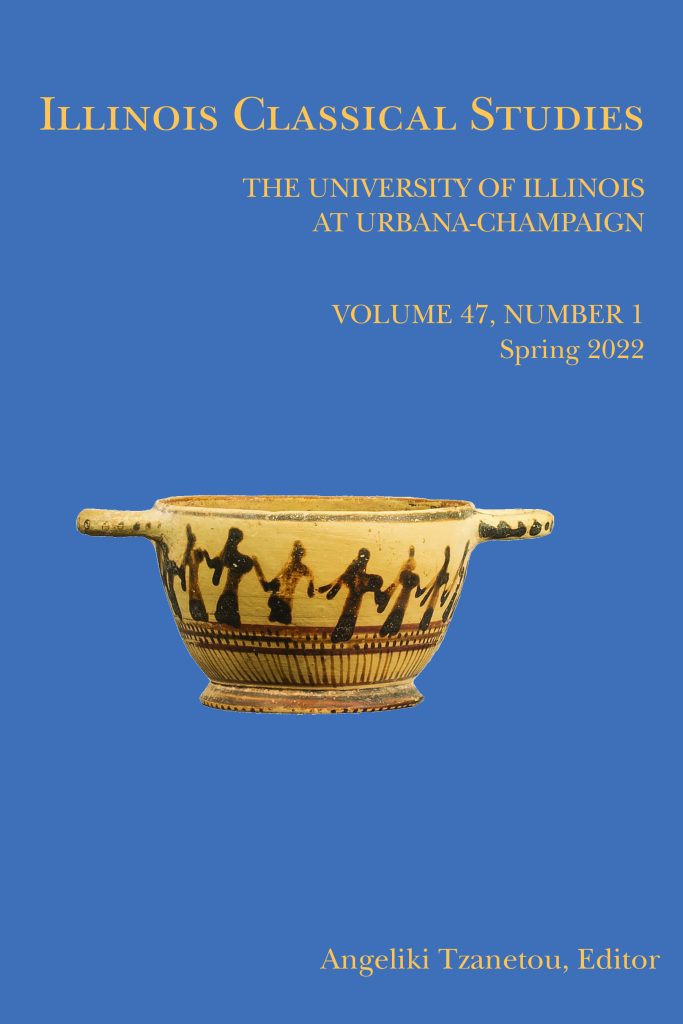 Cover of Illinois Classical Studies, Volume 47, Issue 1, Spring 2022
Skyphos, Cup from Corinth, Greece, 550 BCE, photo courtesy of The Spurlock Museum, The University of Illinois at Urbana-Champaign.