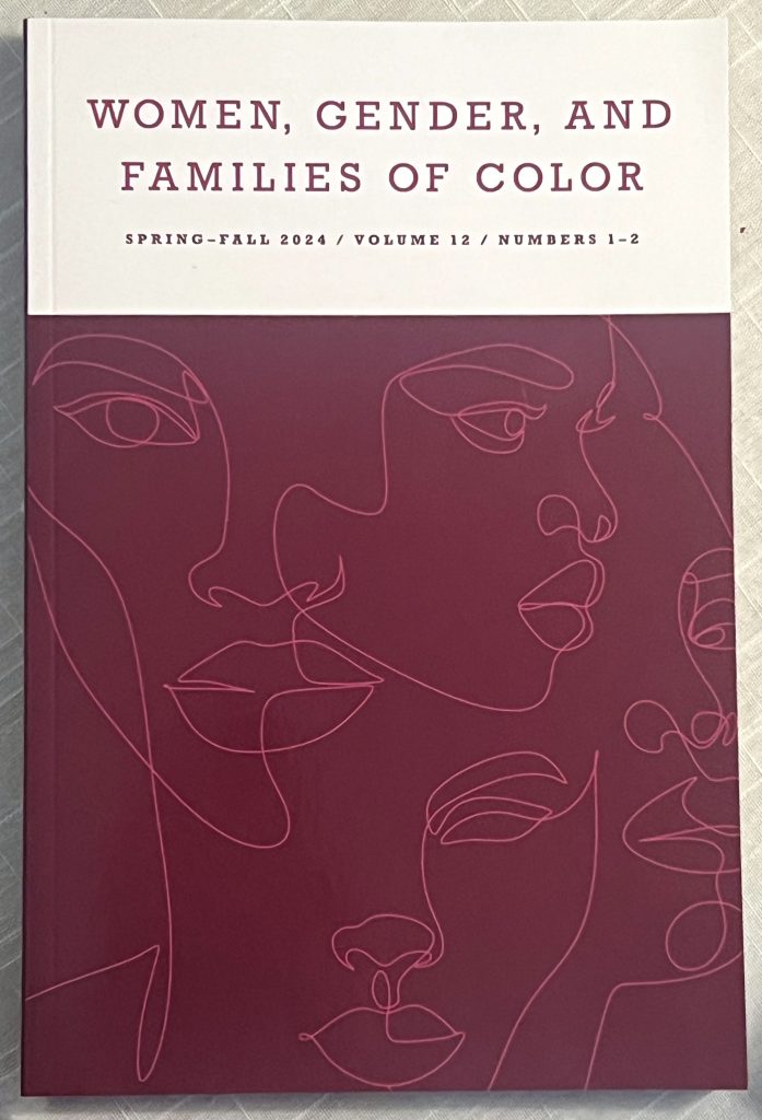 Cover of Women, Gender, and Families of Color, Vol. 12, Iss. 1-2, Spring-Fall 2024. Line drawings of female faces on a purple background.