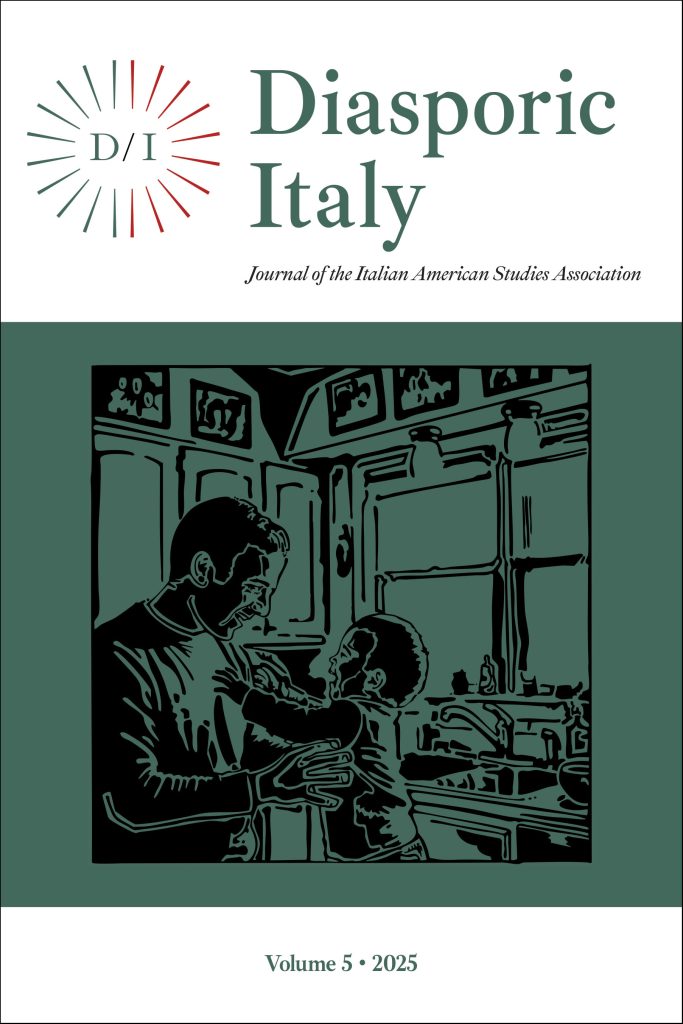 Cover of Diasporic Italy: Journal of the Italian American Studies Association, Volume 5, 2025
Cover image: Art of a father and son entitled "Paternità" by Thomas Brazzolotto