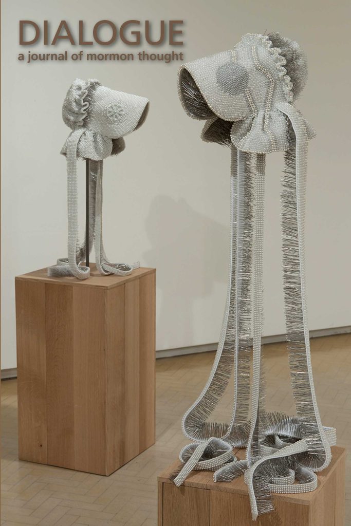 Cover of Dialogue, Volume 59, Issue 1, Spring 2026
On the covers: Angela Ellsworth, Seer Bonnets (2009–2010), nine bonnets, corsage pins, fabric, steel, and white oak, dimensions variable